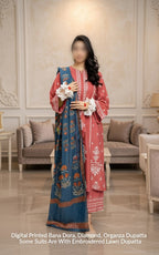 URGE 3-Piece Embroidered Lawn Suit — Unstitched