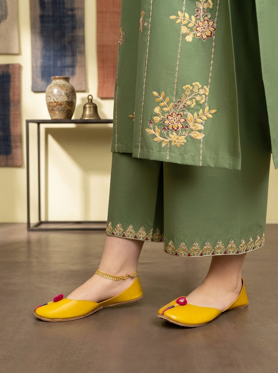 URGE 3-Piece Embroidered Lawn Suit — Unstitched