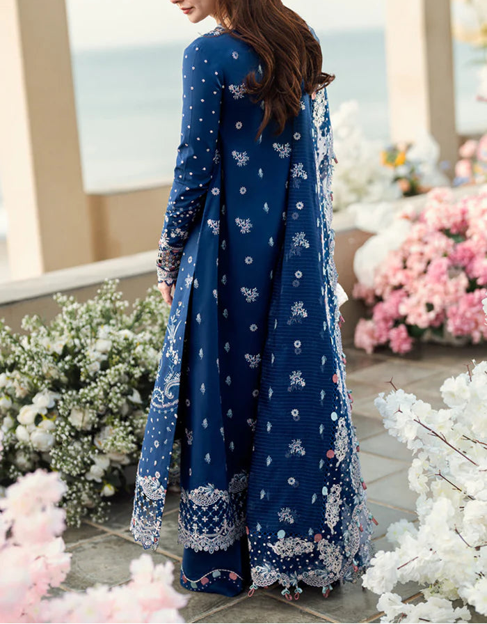 Lawn Cotton Suit — With Organza Dupatta