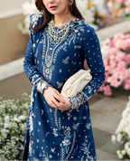 Lawn Cotton Suit — With Organza Dupatta
