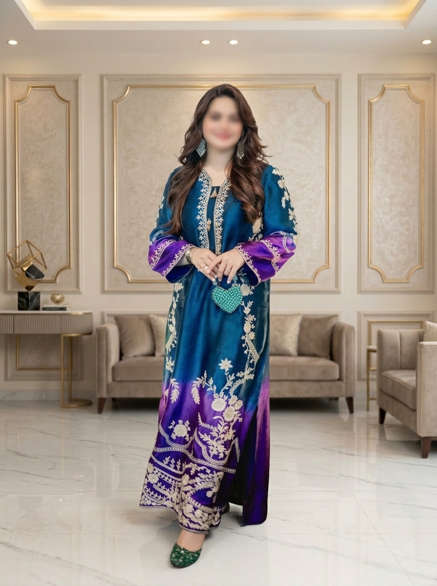 Minal Khan Tie & Dye 3-Piece Luxury Lawn Suit — Unstitched