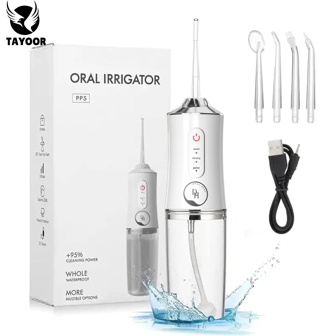 Dental Water Flosser – 3 Modes, 4 Tips, Rechargeable & Portable